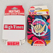 High Times Beer Drink Koozie Can Bottle Cooler Coozie Set of 2 Koozies Good Vibe