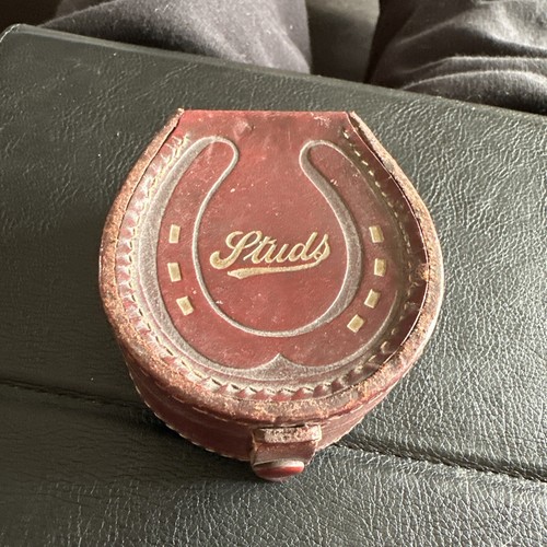 Vintage horseshoe leather cuff - leather,