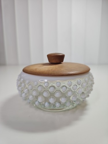 Vintage hobnail powder jar - vintage,