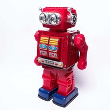 Vintage Super Astronaut Rotate-O-Matic Plastic Legs SJM3006 Tinplate Robot & Box