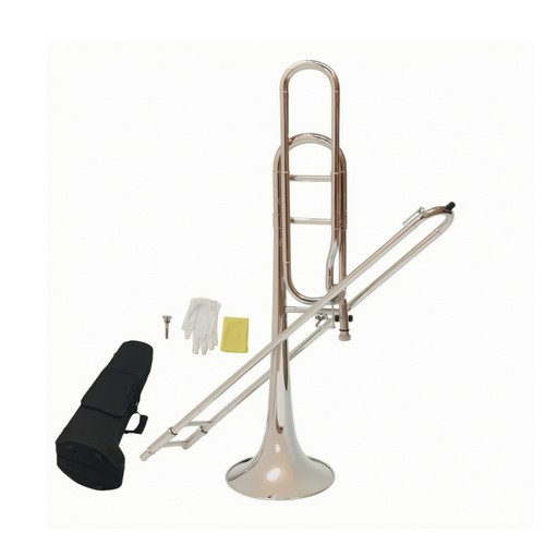 Brass slide horn with case - brass,