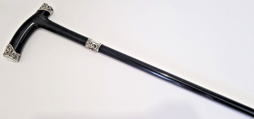 Antique ebonised walking - antique, 36"