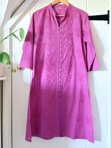 Indian cotton pink embroidered - pink,