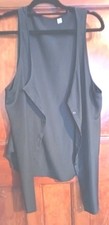 Black Tailored Satin Effect Waistcoat Size M