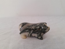 Small Miniature Stone Piggy Pig Piglet Animal Figurine Sculpture Ornament