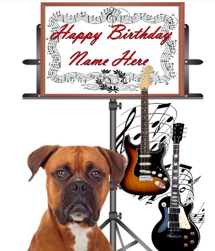 Fd237 boxer dog - boxer, guitar