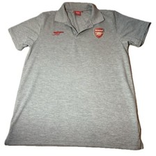 Arsenal Football Club Official Grey Polo Shirt Large Embroidered 