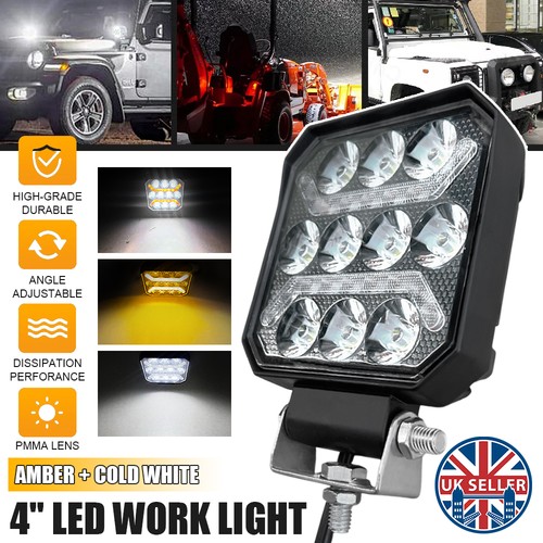 4inch amber led work light - work, bar