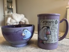 Vintage Disney World 3D Purple Coffee Mug And Bowl Set