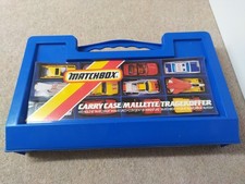 Matchbox Vintage Blue Car Case For 18 Cars, With Cars, Read Description 