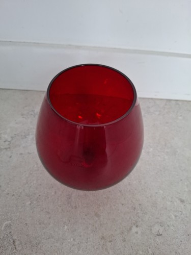 Vintage red brandy glass - red,