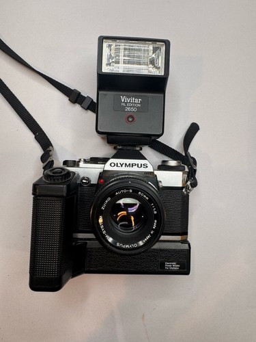 Olympus silver 35mm slr - olympus,