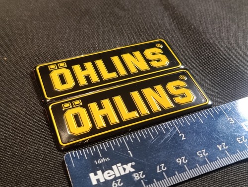 Ohlins metal decal sticker - 2x,