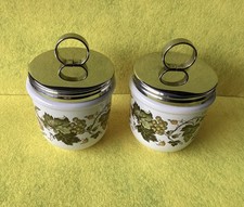 Pair of Rare Wedgwood Egg Coddlers Vine Design Made in England - VGC