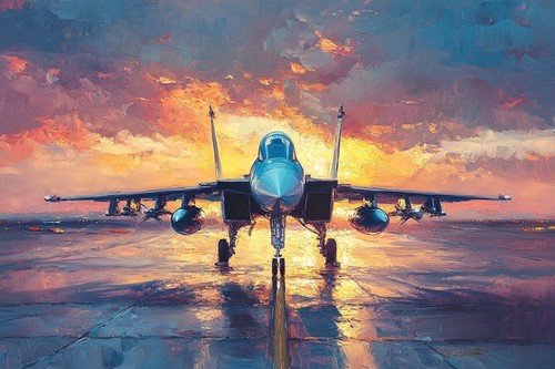 Military style jet plane - jet,