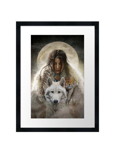 Wild woman wolf - framed, wall