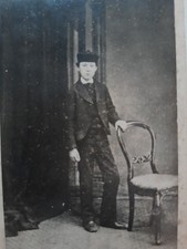 CDV Dapper Boy Beret Cap Hat - Henry of Haslingden Lancashire Victorian Photo ww