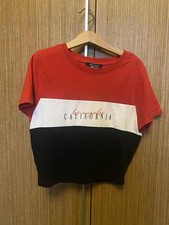 New look Short Belly Top Age 10-11 Red White Blue LA California