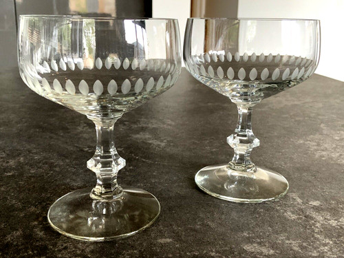 Pair acid etched vintage - pair,