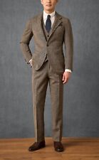 Men Suit Brown Vintage Tweed