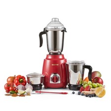 GEEPAS 600W 3-in-1 Indian Mixer Grinder Stainless Steel Jars & Blades Dry & Wet