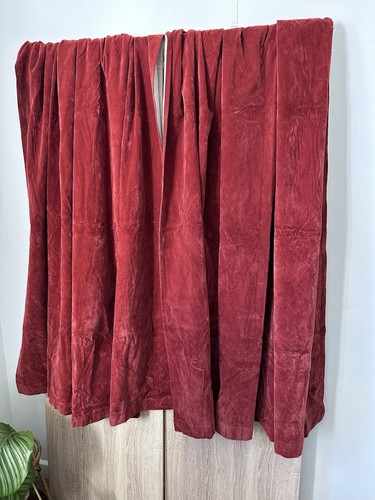 Red burnt orange velour - red,