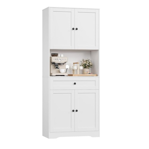 White tall kitchen cupboard - white,