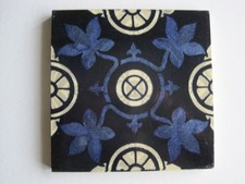 ANTIQUE VICTORIAN CERAMIC TILE - T.A.SIMPSON / DECORATIVE ART TILE C1870 - 1900