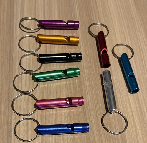Colourful metal sports whistle - metal,