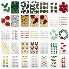Christmas Sticker Embellishment Word Craft Diamante Cards Self Adhesive Glitter
