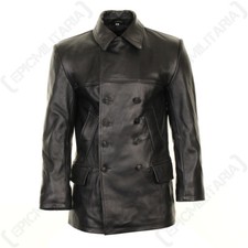 German black leather boat - leather, u-boat