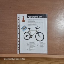 Raleigh 1990' MTB Activator 28 STI Original/Specification/Brochure/Sheet #274