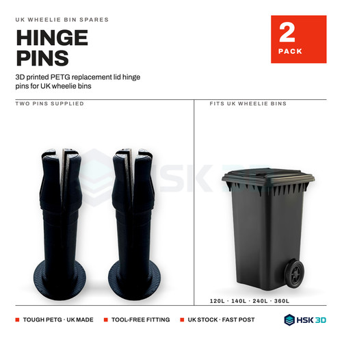 Wheelie bin lid hinge - bin, 2