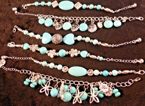 Faux turquoise silver - faux,