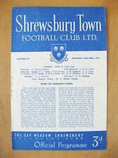 SHREWSBURY TOWN v WALSALL 1954/1955 *Excellent Condition Football Programme*