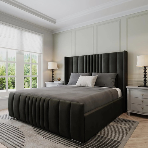 New ottoman winged panel bed - new,