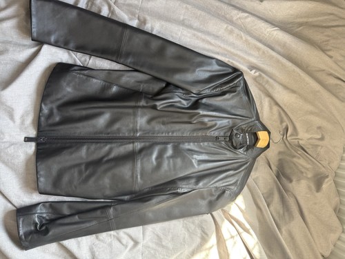 Emprio armani leather jacket - leather,