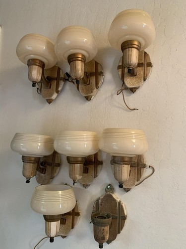Antique art deco wall sconces - antique,