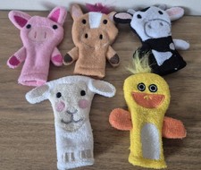 Childrens Finger Puppets Farm Animals Bundle Pig Horse Sheep Cow Chicken Used