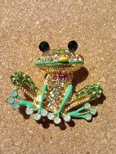 Frog Gemstone Brooch