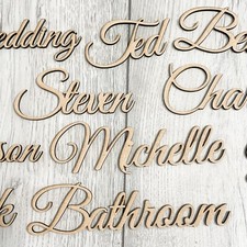 Custom Personalised 3mm MDF Wooden Letters Unpainted Script Cutouts for Craft F5