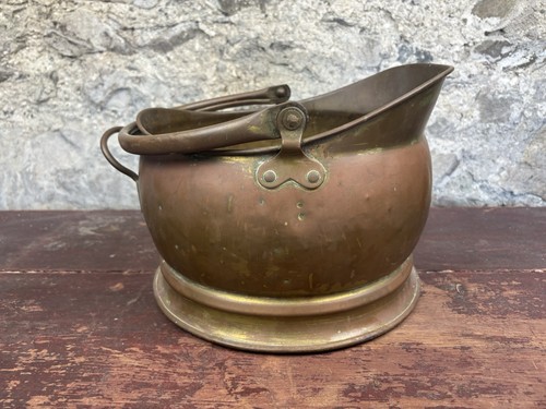 Vintage copper coal - coal, scuttle