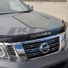 Nissan Navara NP300 Dark Smoke Bonnet Protector with Navara Logo