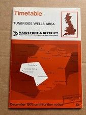 Dec 1975 Maidstone & District Tunbridge Wells Area Bus Coach Timetable Route Map