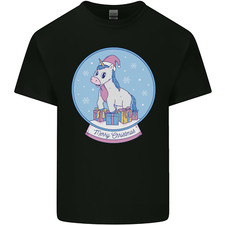 Christmas Unicorn Snow Globe Mens Light Cotton T-Shirt