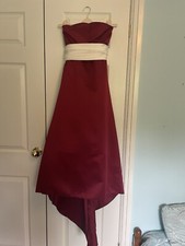 Stunning Bridesmaid Dress Red/Ivory Sash Belt Age 10 (by Alexia Designs) offers?