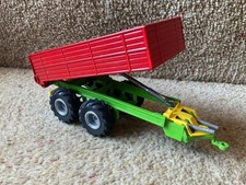 SIKU 1:32 Twin Axle Farm Trailer Red Tipping Tractor Model Vintage Diecast