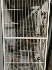 Large Metal Bird Cage with Multiple Accessories and Cover Easy to Assemble