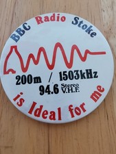 Vintage BBC Local Radio Station Badge Featuring Radio Stoke