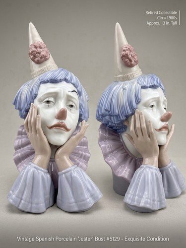 Lladro 5129 jester sad clown - sad,